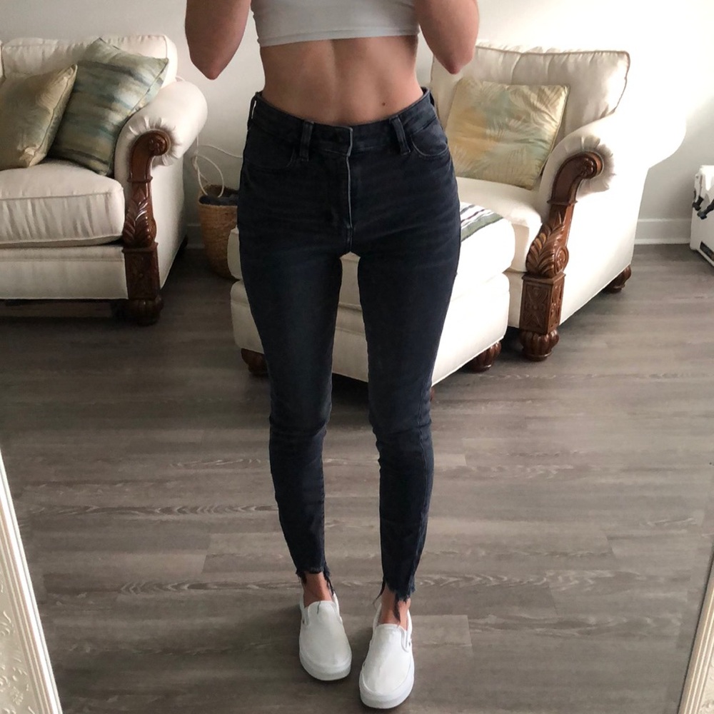 Black high-rise skinny jeans